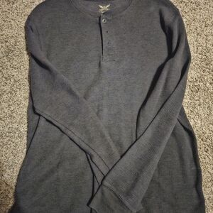 Faded Glory Men's Dark Blue Long Sleeve Henley